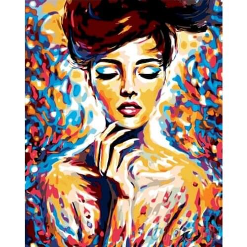 GATYZTORY Picture By Number Abstract Woman Handpainted Gift Oil Painting By Numbers Figure Drawing Acrylic Home Decoration Wall