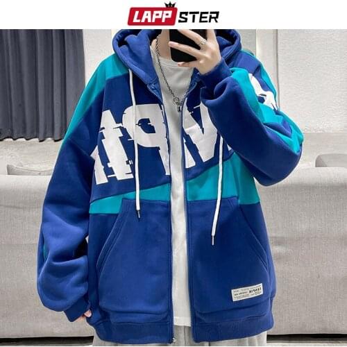 LAPPSTER Men Japanese Streetwear Y2k Varsity Jackets Coats 2021 Mens Hip Hop Windbreaker Male Vintage Hooded Bomber Jackets