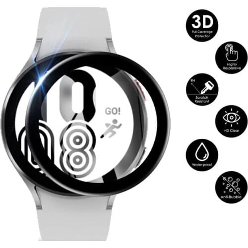 Soft Glass for Samsung Galaxy Watch 4 44mm 40mm Screen Protector Full Coverage TPU Anti-Scratch Bubble-Free Galaxy watch4 film