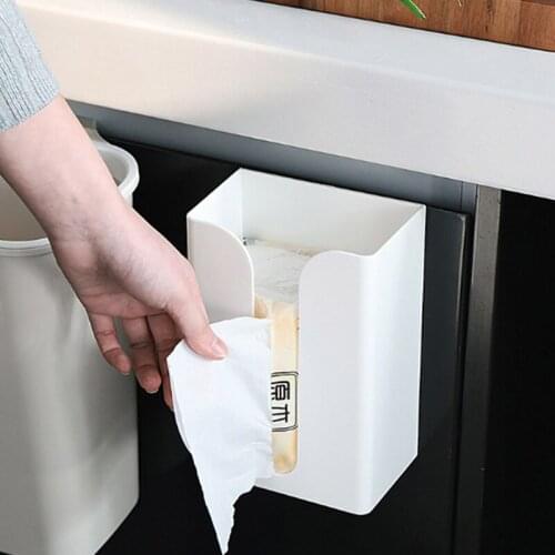 1Pcs Wall-mounted Kitchen Tissue Box Multi-function Non-porous Sanitary Tray Toilet Paper Home Storage tissue box holder