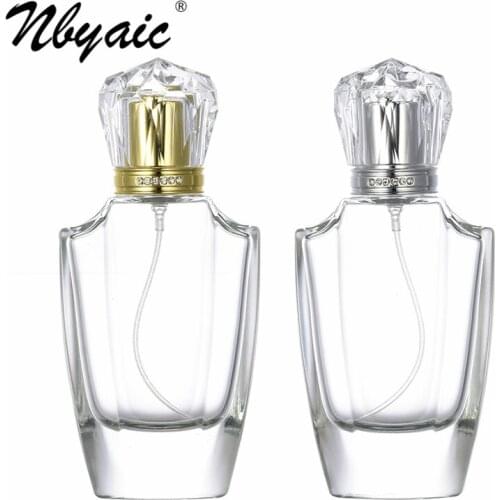 Nbyaic Perfume sub-bottle 50ml exquisite perfume bottle portable spray bottle empty bottle crown diamond cap 1pcs