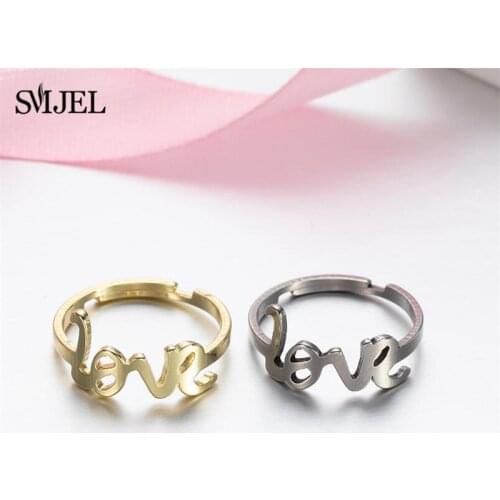 2020 New Fashion Exquisite Love Infinite Ring With Letter Women Simple Cute Love Charm Ring Jewellery Feminino