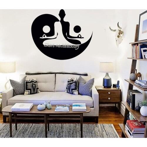 Newest Creative Vinyl Decal Yin Yang Yoga Meditation Bedroom Decor Wall Stickers Mural Interior Wall Decorative Art Decals LA808