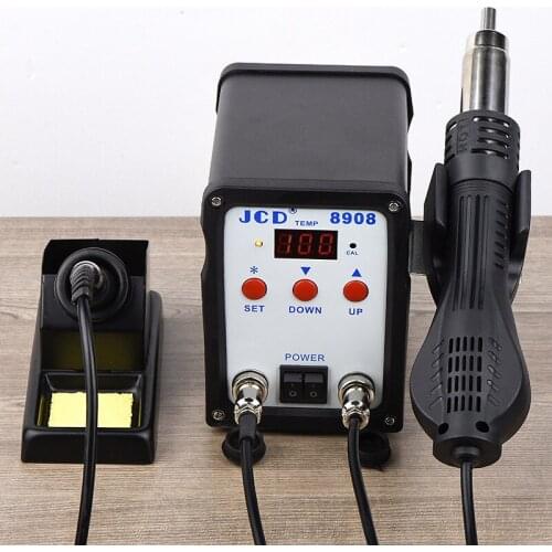 Soldering Station 2 IN 1 Welding Repair Machine 750W Soldering Iron with Hot Air Gun SMD BGA Rework LCD Digital Station 8908