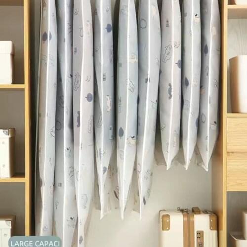 Clothing dust cover clothing dust cover household transparent printing coat cover hanging clothes convenient storage bag