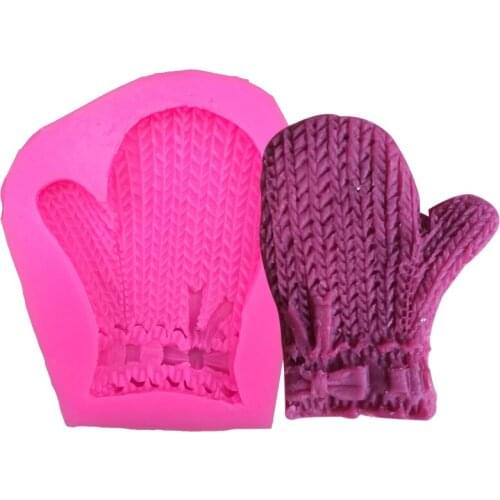 Christmas Gloves shaped fondant silicone mold kitchen baking chocolate pastry candy Clay making cupcake decoration tools FT-0084