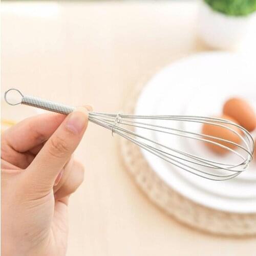 Stainless Steel Handle Egg Beater Drink Whisk Mixer Foamer Kitchen Egg Beater Mini Handle Mixer Stirrer Tools LX6205