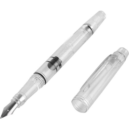 Transparent Fountain Pen pen students Office stationery 0.5mm 0.38mm nib calligraph piston ink Pens EM88