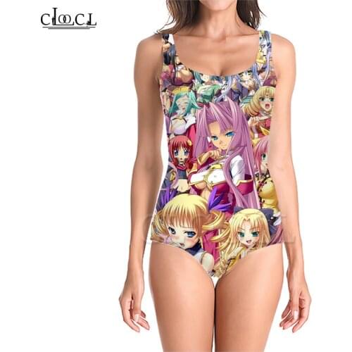 CLOOCL Japanese Anime Hitagi Senjougahara 3D Print One-piece Swimwear Women Swimming Bathing Suit Sleeveless Sexy Swimsuit
