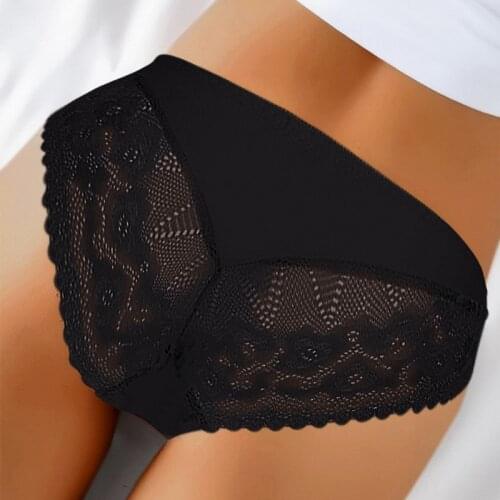 Low-waist Panties Women Temptation Sexy Lace Lingerie Embroidery Thong Transparent Hollow Out Underwear Female G String
