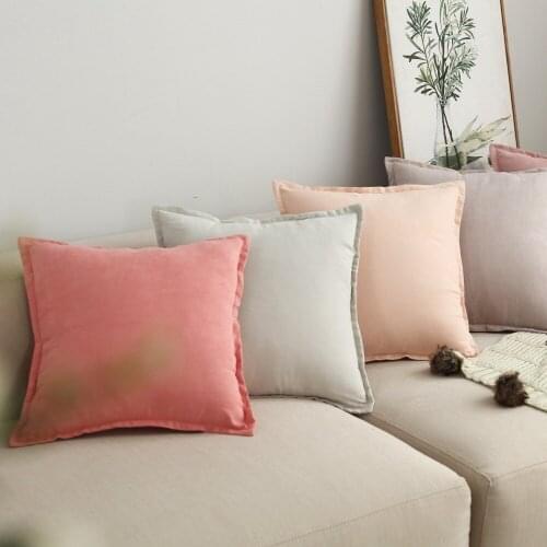 Vintage Boho Cuisine Fashion Soild Color CushionCover Pink Luxury Chair Bed Pillowcase Suede Cushion Cover Sofa Pillowcase