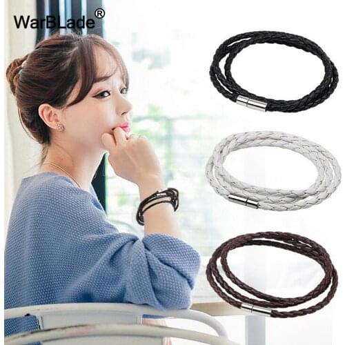 WarBLade 2018 Fashion Men Women Wristband PU Leather Bracelet 100% Brand New Trendy Bracelets Bangles with Magnet Clasp Pulseira