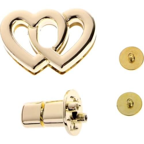 Newesoutorry Bag Clasp Lock, Metal Heart Clasp Buckles Turn Lock Twist Locks For Handbag Bag Purse Craft DIY