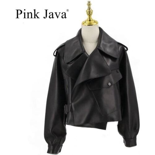 Pink Java QC20003 new arrival real leather jacket women coat genuine sheep leather coat luxury fashion hot sale dress