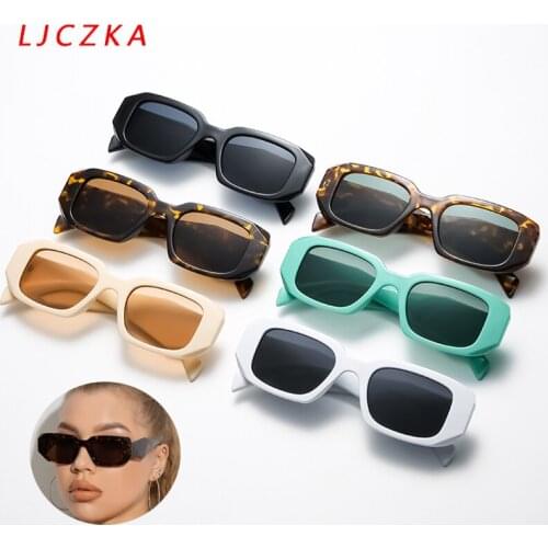 Womens Rectangle Sunglasses Ladies Fashion Summer UV400 Brand Design Vintage Sun Glasses Trendy Square Eyewear 2021 Oculos