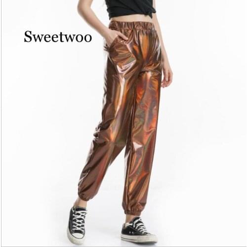 New Fashion mid waist dance stage performance wide leg loose long bloomers trousers women hip hop harem pants