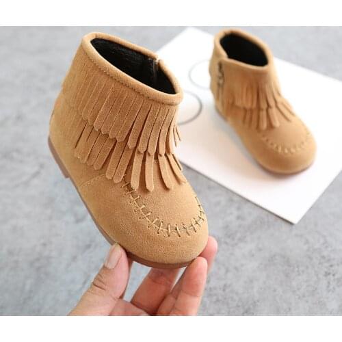 Girls Snow Boots 3 Winter Plush Warm Baby And Toddler 5 Shoes Children Thicken Outdoor Shoes 7 Non-slip Tassel Boots Size 21-30