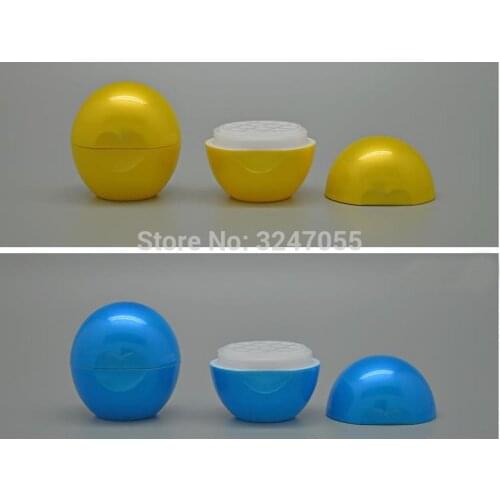 10/30/50pcs Plastic Ball Yellow Cosmetic Lip Balm Container, Empty Makeup Tool Lipstick Blue Package, Lip Rouge Refillable Case