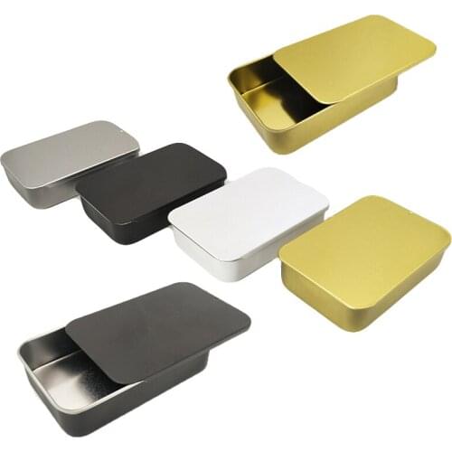 12Pcs Mini Tin Box Bins Jar Slide Cover Storage Box Wedding Jewelry Pill Case Coin Candy Key Lipstick Cream Storage Organizer