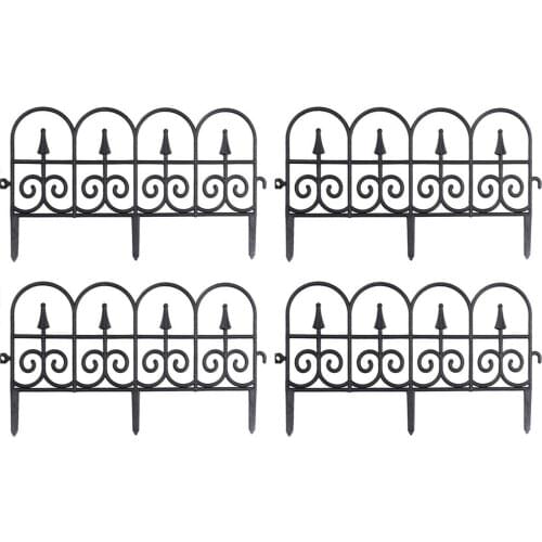4 PCS Garden Landscape Fence Flower Bed Border Edging Decorative Fencing Panel Outdoor Yard Plant Bordering Lawn Macrame Fence