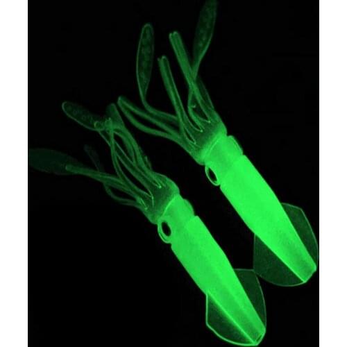 5pcs Luminous Fishing Bait Soft Sleeve-Fish Lures Octopus Squid Jig Hooks Shrimp Catch Fishing Tackle Crank bait