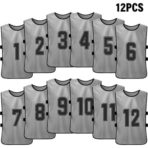 6/12 PCS Adults Soccer Pinnies Quick Drying Football Team Jerseys Sports Soccer Team Training Numbered Bibs Practice Sports Vest