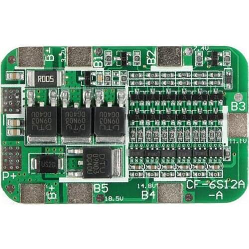 6S 15A PCB BMS Protection Board For 6 Packs 18650 Li-ion Lithium Battery Cell