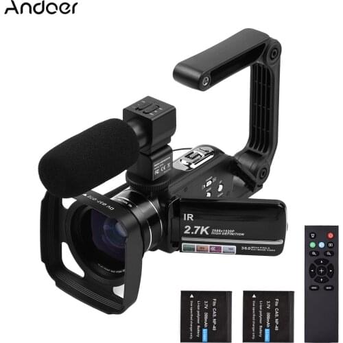 Andoer 2.7K Ultra HD Digital Video Camera DV Camcorder 36MP 16X Zoom 3-inch Rotatable LCD Touch Screen IR Light Motion