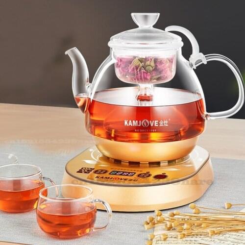 Electric steaming teapot boiled tea electric tea kettle machine automatic boiling tea glass pot steam boiling tea pot 800W 220V