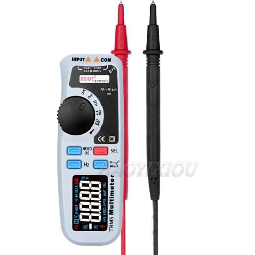 BSIDE ADM92CL Color Display Digital Multimeter True RMS Auto Range 6000 TRMS Tester with Live Wire Check Temp Diode Meter Kit
