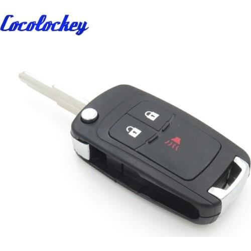 Cocolockey Entry Folding Flip Remote Car Key Shell Fit for CHEVROLET Spark Car Replacement Blank Key Fob 3 Buttons