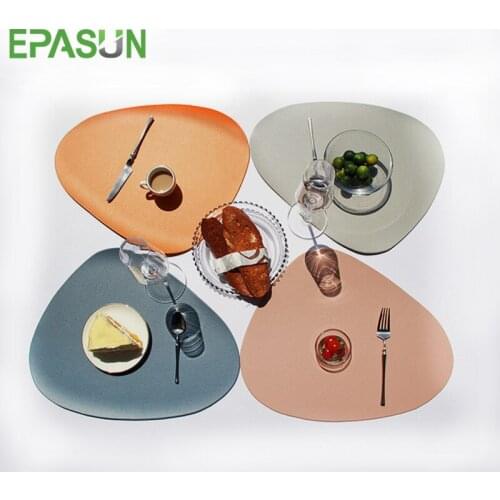 EPASUN PU Table Placemat Tableware Mat for Dinning Leather Waterproof Place Mat Non-Slip Pad Heat Insulation Bowl Cup Coaster