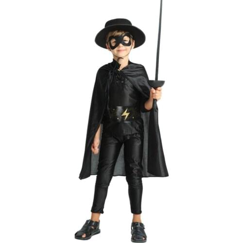Snailify Halloween Costume For Kids Zorro Costume Movie TV Cosplay Kids Costume Superhero Cosplay For Carnival