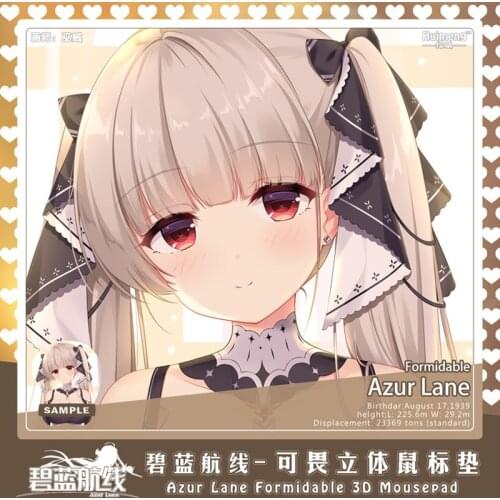 Azur Lane Formidable Anime 3D Oppai Mouse Pad Wrist rest