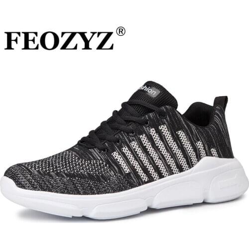 FEOZYZ Lightweight Running Shoes Men Plus Size 39-48 Spring Summer Shoes Knit Upper Breathable Sneakers Sport Shoes Man