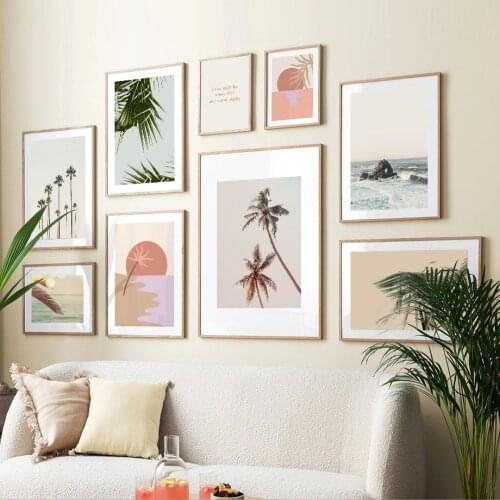 Wall Art Canvas Painting Summer Suny Beach Coconuts Tree Tropical Plants Nordic Posters And Prints Wall Pictures For Living Room