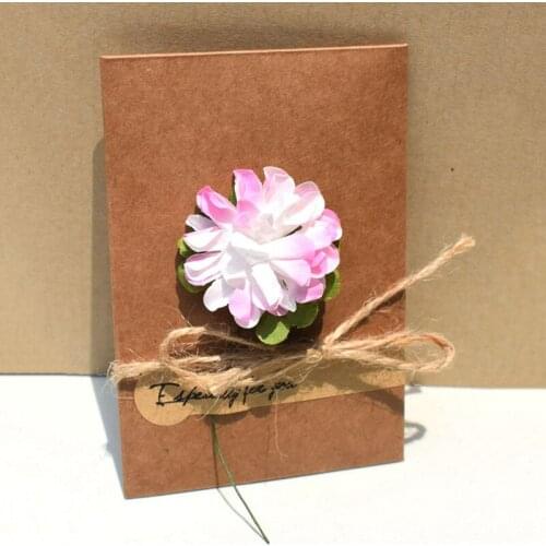 NHBR 20pcs DIY Paper Handmade Dry Flower Invitation Greeting Card with Envelope Christmas Wedding favors Random Pattern