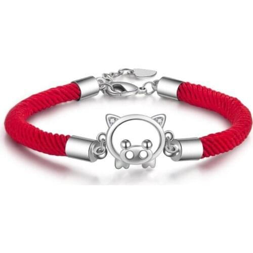 2019 New Year New Bracelet Pig Lucky Red Rope High Quality Bracelets Wild Fashion Personality LX9E