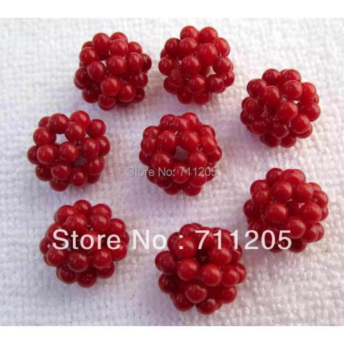 Wholesale 10Pcs, 12mm Red Coral Round Beads Ball Loose Beads, Min. Order is $10,we provide mixed wholesale for all items