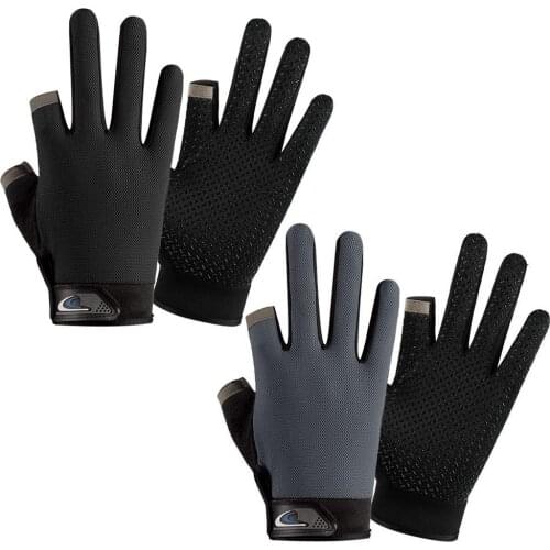1 Pair Fushing Gloves Men Women Outdoor Fishing Anti-slip 2 Cut Finger Breathable Sports Fishing Cycling Angling Gloves