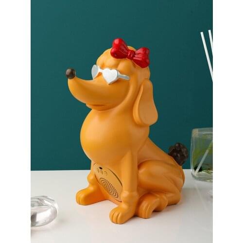 Simple Modern Home Decor Dog Audio Ornaments Figurines Interior Shop Home Living Room Decoration Resin Statues Sculptures Gifts