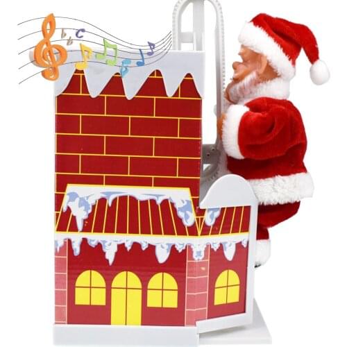 Christmas Decorations for Home Electric Santa Claus Climbs The Chimney and Over The Wall Childrens Christmas and New Year Toy