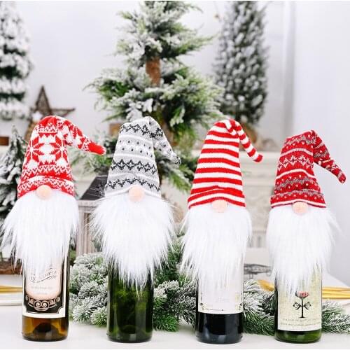 Christmas Wine Bottle Cover Santa Claus Bottle Sets Cover Christmas Gift Table Home Decor Christmas Decoration Xmas Wine Cover