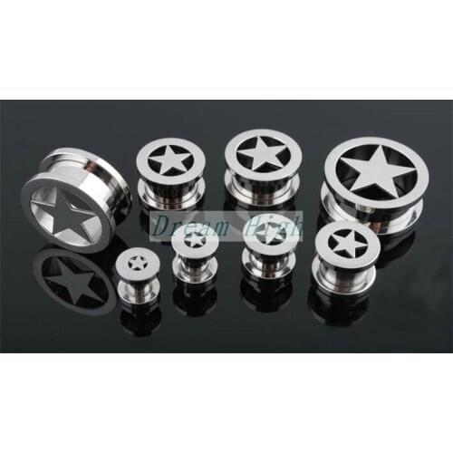 Free Shipping Ear piercing Ear stud Ear nail Earring Tunnel 316L Surgica steel 24pcs/lot