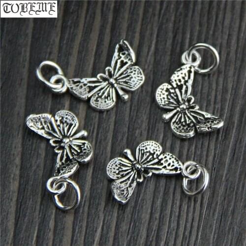 100% 925 Silver Butterfly Charm DIY Bracelet Bohemia Jewelry Findings Charm Small Butterfly Pendant DIY Jewelry Charm