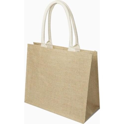 Jute Folding Shopping Bag A4 Linen Bag DIY Environmental Protection Linen Tote Bag Ins Custom