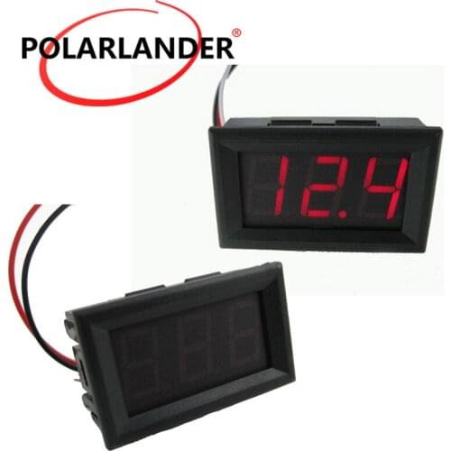 0.56 inch Mini Car Auto Motor LED Display Panel Volt DC15-120V Two wires Voltage Test Meter Digital Voltmeter Red 1pc