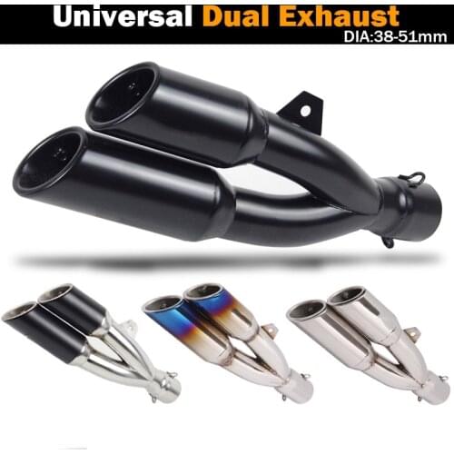 38-51mm Universal Motorcycle Exhaust Muffler Dual Right Left Escape Double Down DB Killer For TRK502 NMAX R6 CB650f NC750x Z1000