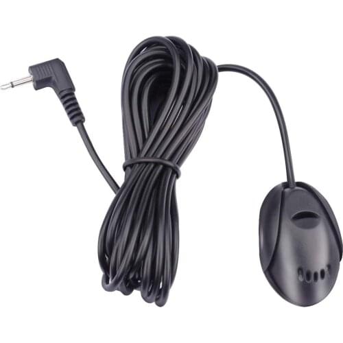 External Mini 3.5mm Wired Car Microphone Mic For Car DVD Radio Stereo Player HeadUnits 1M Cable Black