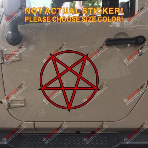 Wiccan Pentagram Pentacle Red Pagan Vinyl Decal Sticker Reflective Glossy pick size style b